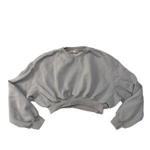 Zara Light Gray Cropped Hoodie